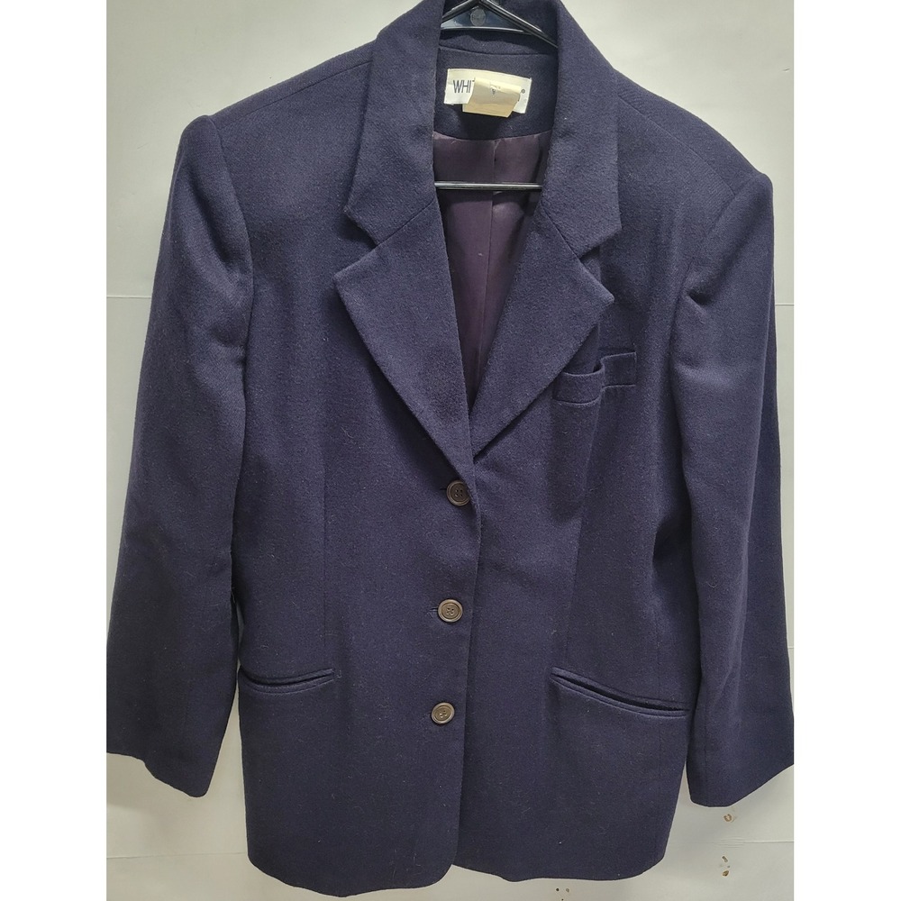 Vtg White Stag Womens Navy Blue Wool Blazer Jacket Style sz 12